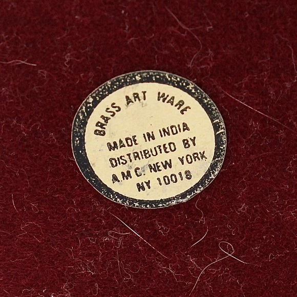 Vintage Brass Candle Holder Set Two Piece Large Taper Candlestick AMC New York - Picture 9 of 9